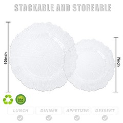 U-QE 60 Pieces Clear Plastic Plates for Party – Disposable & Reusable – Reef …