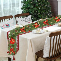 Christmas Garland with Lights 9FT Timer Prelit Garland Battery Operated Outdoor