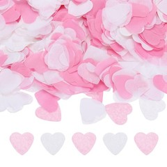 6000 Pcs 1 Inch Hearts Paper Confetti Pink & White Tissue Paper Confetti Colo…