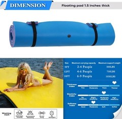 12′ Floating Water Mat, Foam Water Floating Pad, Tear-Resistant XPE Foam, Lil…