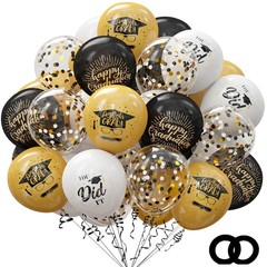 75 Pack Graduation Party Decorations Balloons Set 12 Inch Black Gold Balloon…