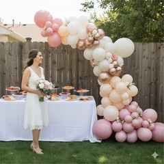 Dusty Pink Balloons, 60Pcs Pastel Light Pink and White Balloon Beige Sand Whi…