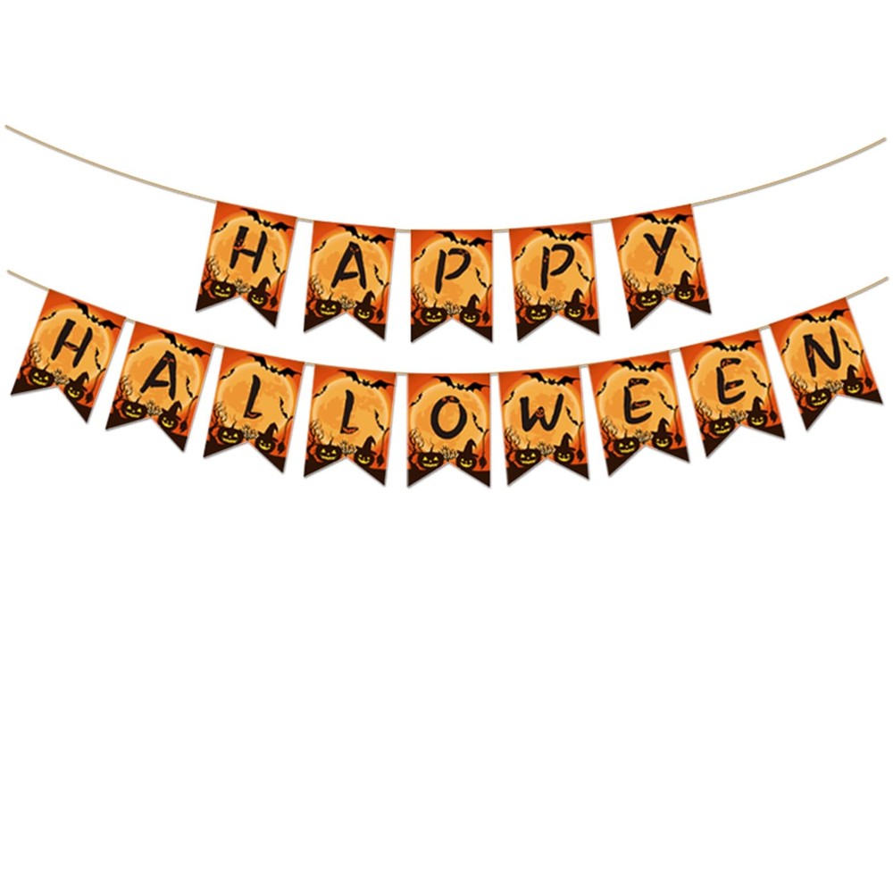 Happy Halloween Banner, Halloween Banner Decorations with Pumpkins and Bats, …