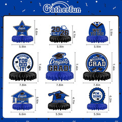 9PCS Graduation Party Decorations Class of 2026 Congrats Grad Table Centerpiece