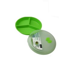 3-Pack Divided Microwave Plates with Vented Lids – Mixed 8 inch, Multicolor