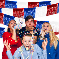 4Th of July Decorations 4 Pack Tinsel Foil Fringe Garland Curtains Streamers Han