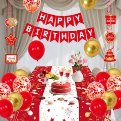 Red and Gold Decorations for Men Girls Boys, Red and Gold Party Decorations H…