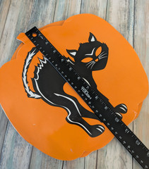 Vintage Style Foil Halloween Wall Decorations Black Cat Haunted House Set of 2