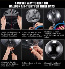 20 Clear Bobo Balloons – 10 Pack Transparent Bubble Balloons for Events