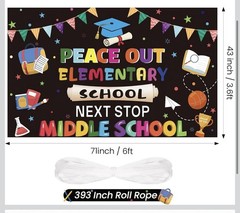 Goodbye Elementary School Next Stop Middle School Banner Backdrop 71 X 43 INCHES