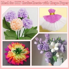 27 PCS Crepe Paper Roll Kit – 6 Rolls Crepe Paper Sheets with Floral Tape and 20