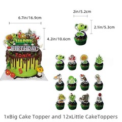 Plants vs Zombies Party Supplies Decorations Set Balloons Banner Cake Toppers