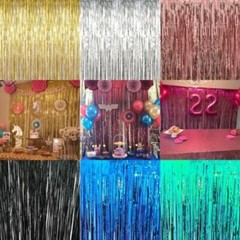 2M-3M FOIL FRINGE TINSEL SHIMMER CURTAIN DOOR WEDDING BIRTHDAY PARTY DECORATIONS