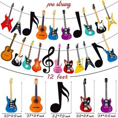 Guitar Banner Music Guitar Party Banners Guitar Birthday Party Decorations 2P…