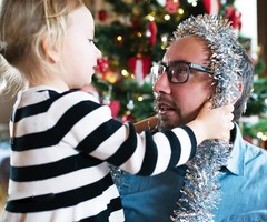 DECORA 33 Feet Silver Tinsel Garland, Christmas Metallic Hanging Tinsel Garland
