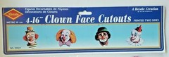 1985 Beistle Clown Face Cutouts 4-16″ Set Of Four New In Packaging