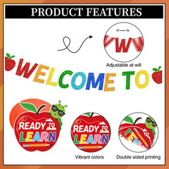 Welcome to 2Nd Grade Decorations, Back to School Banner with Hanging Swirls | NO