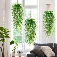 8pcs Artificial Plant Fake Eucalyptus Leaf Hanging Flowe Vine Garden Home Decor