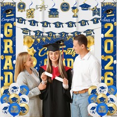 2026 Graduation Decorations Set – Congrats Grad Party Decor with Banner, Back…