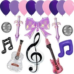 Kpop Star Party Decorations, Pink Purple Music Balloons with Guitars, Music N…