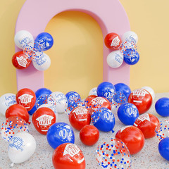 75Pcs Graduation Party Decorations Balloons Set – 12 Inch Congrats Navy Blue Red
