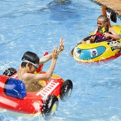 2 Pack Inflatable Kids Pool Floats with Water Gun, Pool Toys for Kids Ages 4-…