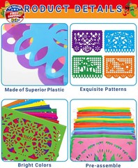 36 FT Cinco De Mayo Decorations, 2 Pack Mexican Party Banner, Plastic Fiesta Ban