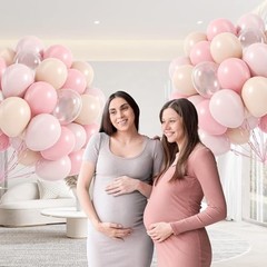 60pcs Light Pink Balloons 12inch with Pastel Clear Balloons for Pink Nude