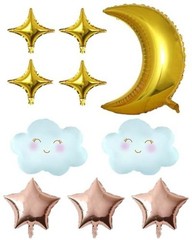 Cloud, Moon, Star Balloons Set – Baby Gender Reveal, Birthday Party Decorations
