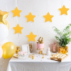 200PCS Gold Star Cutouts 4 Inch Paper Shapes, Die Cut Double Sided Decor DIY