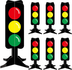 6 Pcs Traffic Light Racing Car Party Centerpieces 3D Cardboard Traffic Light Fas