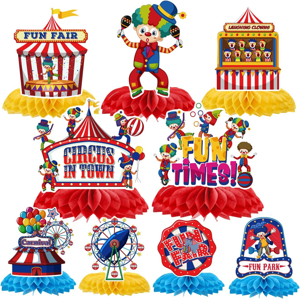 Circus Theme Party Decorations – 9PCS Carnival Theme Party Decorations Funny Clo