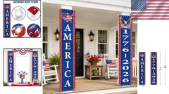 Bold Red, White & Blue Hanging Flags – 250th Anniversary Decor for All Occasions