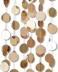6 Pcs Glitter Champagne Gold Paper Circle 6 Count (Pack of 1),