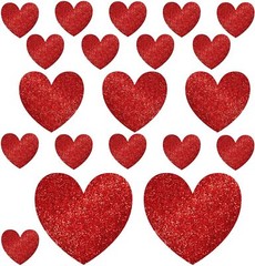 Glitter Paper Hearts Valentine’s Day Holiday Theme Party Decoration Cutouts
