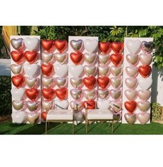 20 Pcs Red, Pink, Hot Pink, & Silver Heart Foil Balloons Decorations 18″