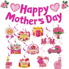 26Pcs Mother’S Day Decorations, Mother’S Day Decor Includes Glitter Happy Mother