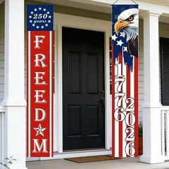 4-Piece Patriotic Flag Banners – Perfect for 250th Independence Day Celebration