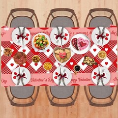 Valentine’s Day Decorations Set – Tablecloth and Backdrop Banner Bundle