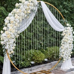 24 Pcs 39″ Clear Acrylic Crystal Garland Strands Beaded Chain for Wedding Decor