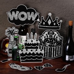 36 PCS Silver Black Photo Booth Props New Years Eve 2026 Party Anniversary