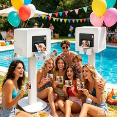 Portable iPad Photo Booth Machine Stand 2‑in‑1 for iPad & DSLR Camera for Party