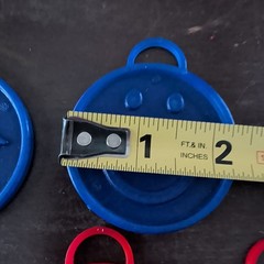 8 Plastic Balloon Weights Blue Red Yellow Smile Happy Face Vintage Zibi-Core