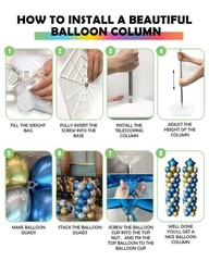Balloon Column Stand Kit Sets of 2, 7 Feet Height Adjustable Balloon Tower Pi…