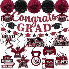 Maroon Graduation Decorations 2026,Graduation Decorations Class Of 2026 Maroo…