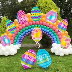 20PCS Easter Egg Foil Balloons Happy Easter Party Decor Mylar Balloons Set