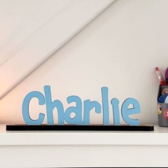 Personalised Wooden Name Shelf Signs with Base | Nursery Gift Bedroom Decoration