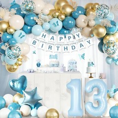 Birthday Decorations for Girls, Light Blue 13 Birthday Girl Decorations, 13th