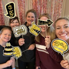 50th Birthday Photo Booth Props for Women & Men, Black Gold Adult 50th Birthd…