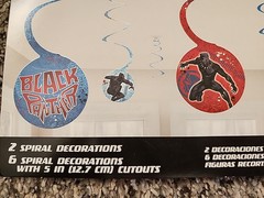 Black Panther Hanging Swirl Decorations 8-Count Party Celebration